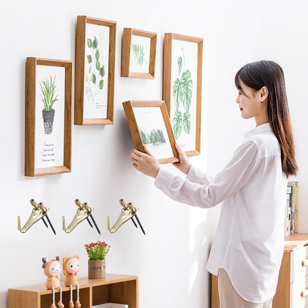 50pcs Decorative Heavy Duty Home Photo Frame Handbag Picture Hanger Set Hanging Easy Use Hooks Wall Mounting Cabinet Nails