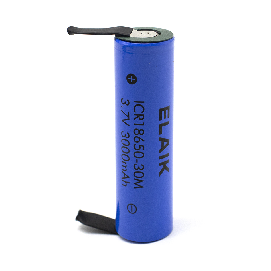 ICR18650-30M Large Capacity Rechargeable Lithium Battery 3.7V 3000MAH Suitable for All Kinds of Electronic Products+DIY Nickel