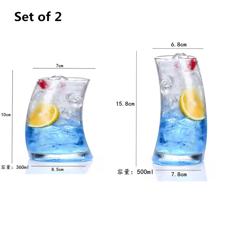 Funny Glass Cup Sailboat Clear Transparent Wine Cup Drinking Glasses Cute Cocktail Glass forWedding Juice Beer Whiskey Champagne: 2PCS