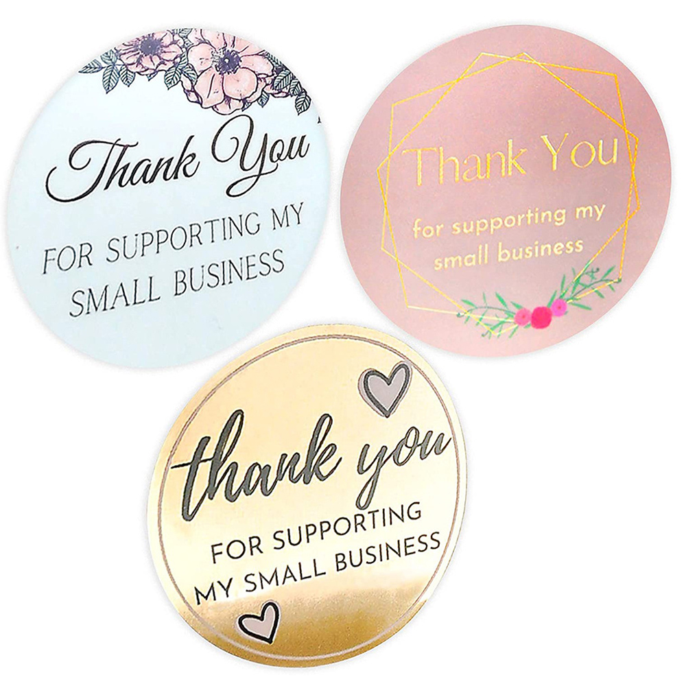 100–500 Stück Danke für sterben Unterstützung meines Kleinunternehmens Blumenaufkleber Geschenkverpackung Siegeletikett Scrapbooking Briefpapieraufkleber
