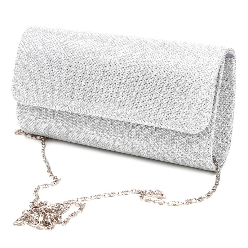 THINKTHENDO Women&#39;s Evening Shoulder Bag Bridal Clutch Party Prom Wedding Handbag: Silver