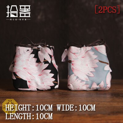 Keramische theebus koffiedoos puer groene theebus opbergdoos verzegelde pot minifles kruidencontainer reisbus: Stoffen tas 01