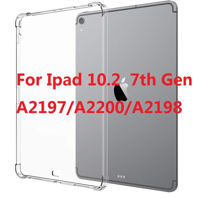 10.2'' Smart Case for iPad 7th Generation Shockproof Slim Tablet Cover for iPad A2198 A2200 A2197 Funda Coque Film + Stylus: TPU for 10.2 2019