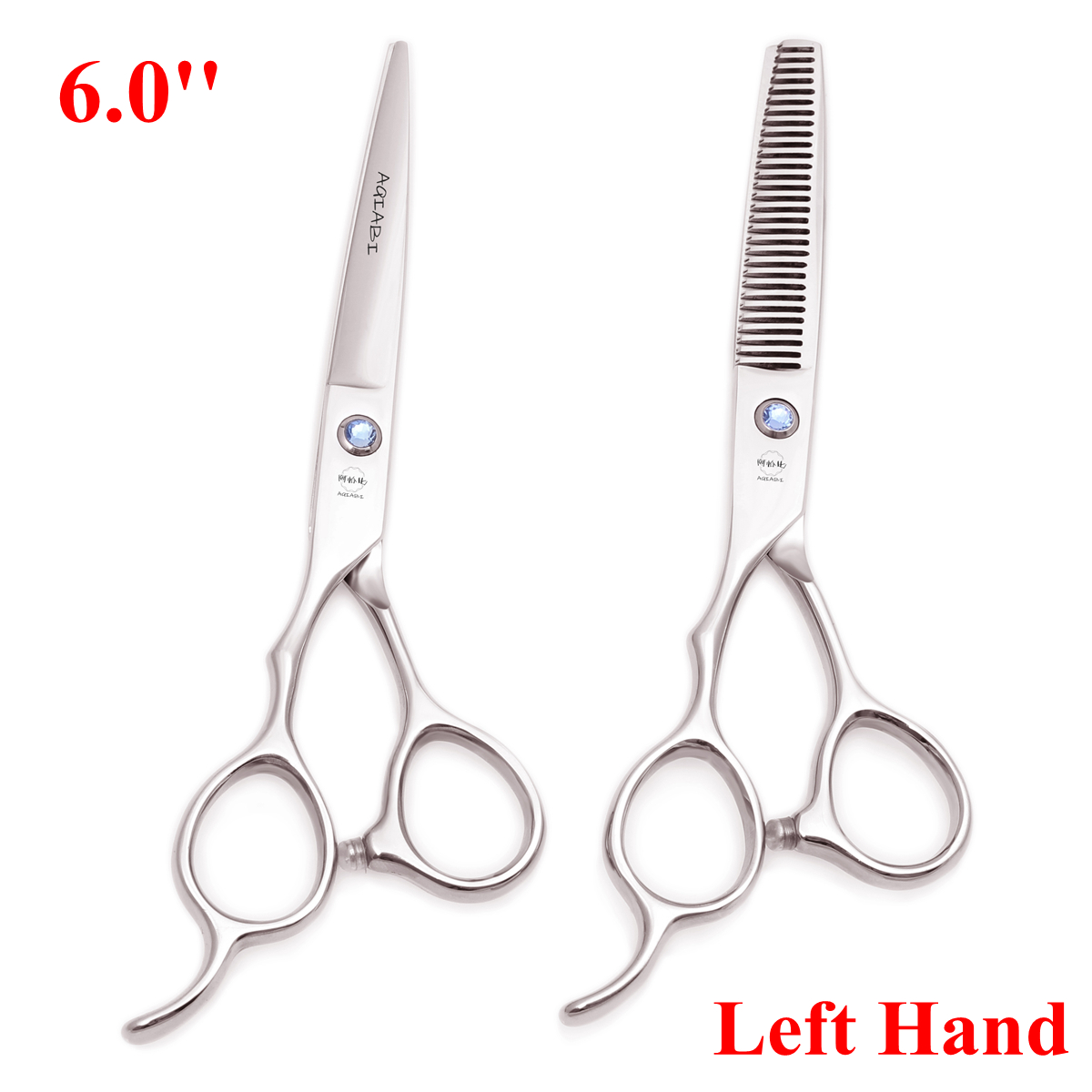 Ciseaux de coiffure professionnels pour cheveux, 6.0 pouces, main gauche, ciseaux de coupe, Salon de coiffure, maison, japon, acier, directe, A8001: Black