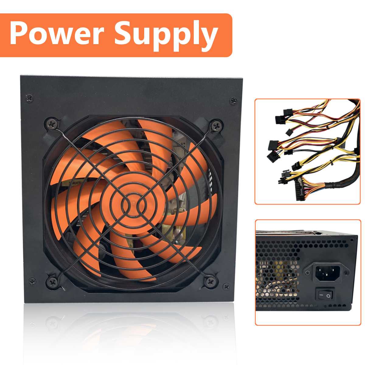110~230V 500W Power Supply 120mm LED Fan 24 Pin PCI 4 SATA ATX 12V PC Computer Power Supply for Desktop Gaming