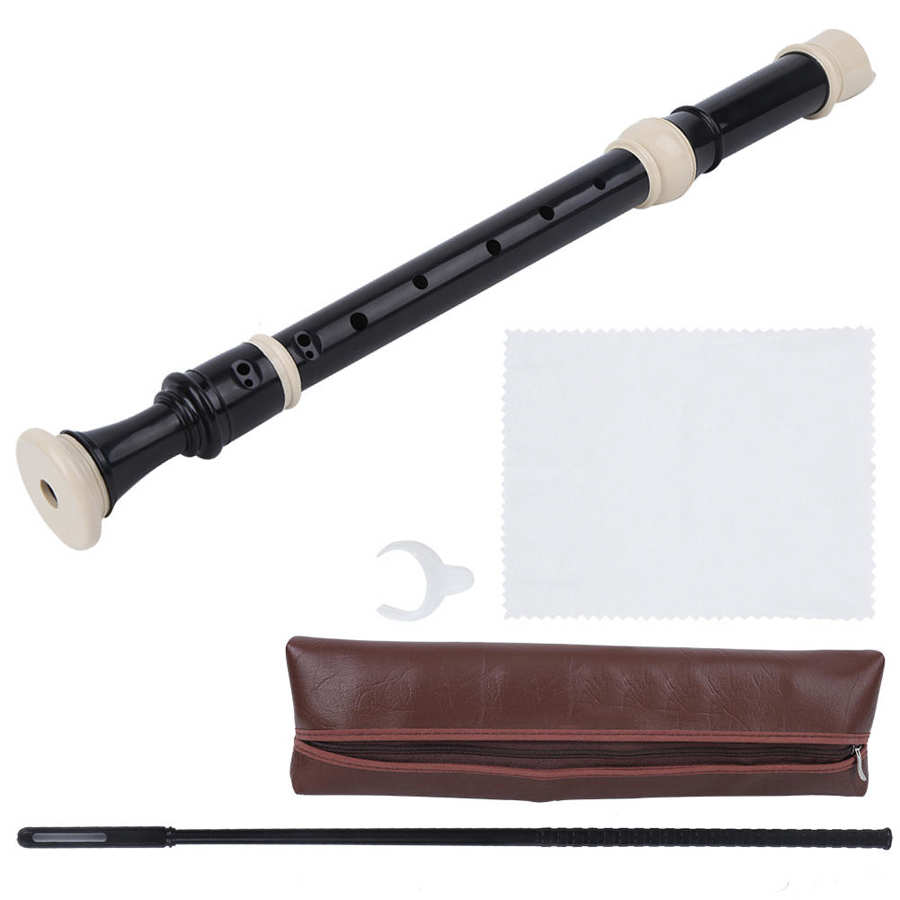 Alto Recorder 8 Hole F Key Resin Alto Recorder 3-Piece German/Baroque Fingering Wind Instrument with Cleaning Kit and Carry Bag: German G