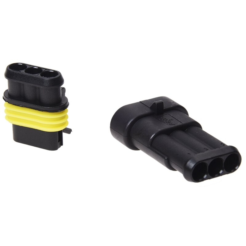 6 Set Waterproof Connector: 1 Set 10 Pcs Kit 3 Pin Way Electrical Wire Connector Plug & 5 Set 5 Pin Male Connector