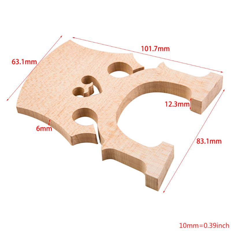 1 Pcs Exquisite Cello Bridge 4/4 3/4 1/2 1/4 1/8 Top Maple Wood: 1
