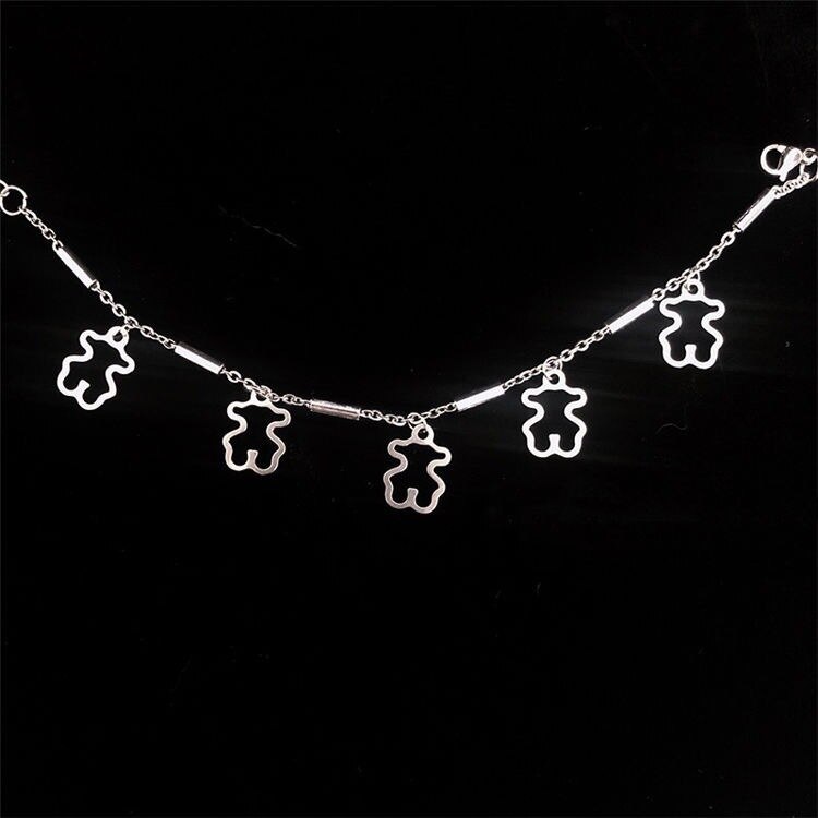 Lowa2021 retro classic children's fun cool hollow out Bear Cross girl's tiaodi Bracelet