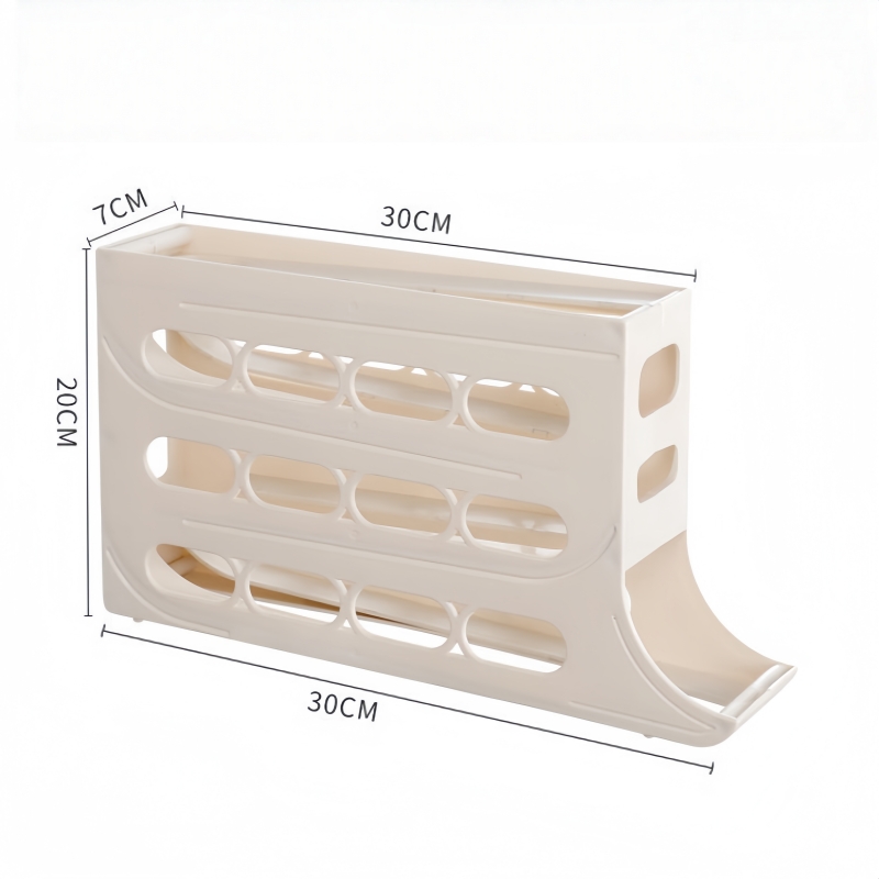 4 Layer Automatic Egg Roller Kitchen Dedicated Egg Roller Rack Space Saving Refrigerator Side Door Large Capacity Egg Organiser