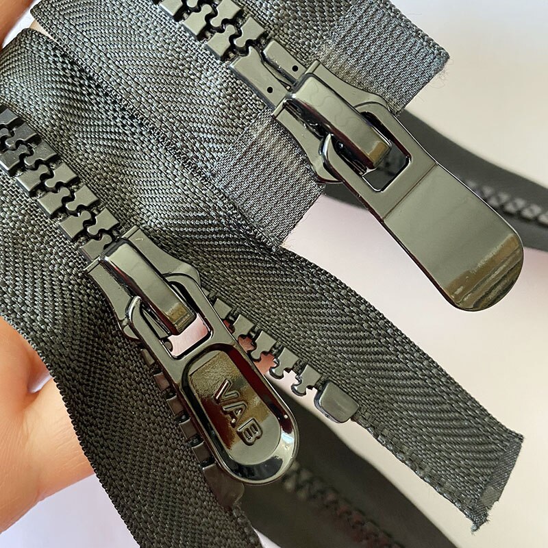 #8 Plastic Resin Zipper Black White Open End Zip Double Sliders Down Jacket Coat for DIY Sewing Clothing Tent Awning zippers