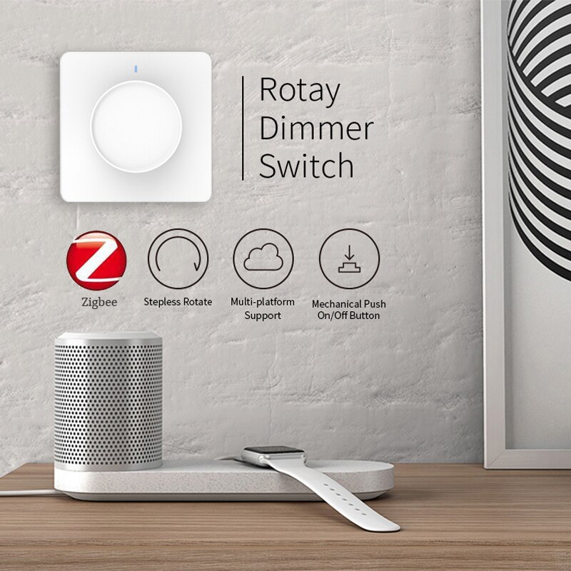 Tuya zigbee smart dimmer switch fjernbetjening roterende lysdæmper kontrol kompatibel med alexa google home assitant