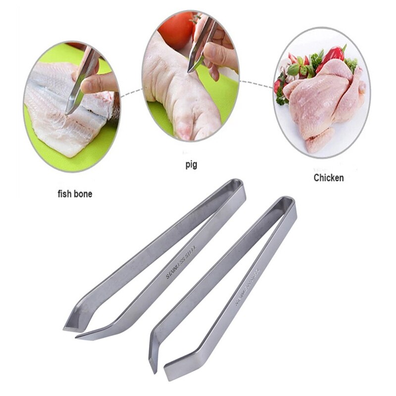 Kitchen Seafood Tool Stainless Steel Fish Bone Remover Pliers Pincer Puller Tweezer Tongs Pick-Up Utensils Tweezers for Fish