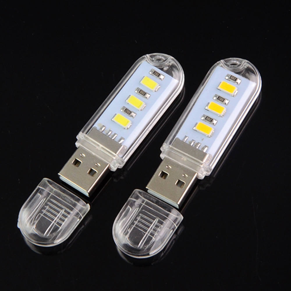 Mini USB LED Light SMD5730 3 Leds USB Book Lamp Reading Camping Lights Gadget Nightlight for Notebook Laptop Mobile Powerbank