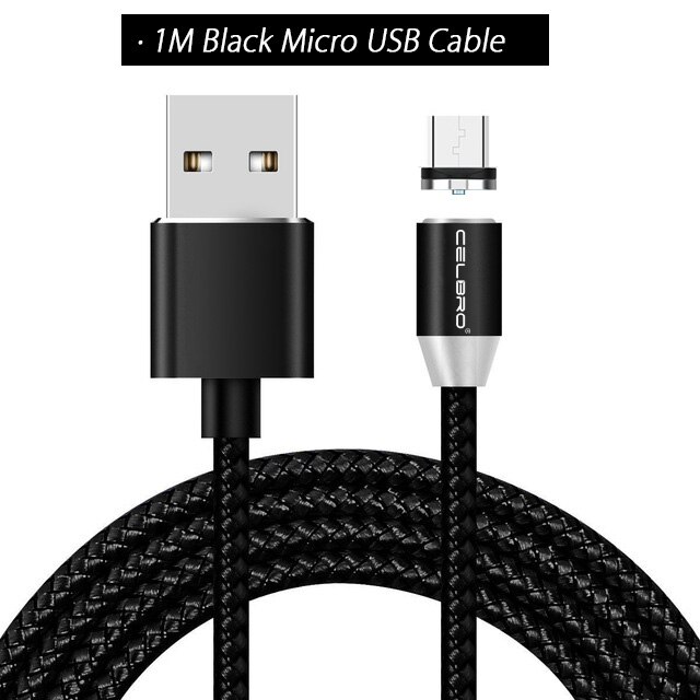 1 M 2 M Mikro USB Magnetische Kabel USB Typ C Schnur für Samsung Magnet Kabel Stecker Handy, Mobiltelefon USB Ladegerät kabel Ladung Kabel 2A 2.4A: 1M Schwarz Mikro USB