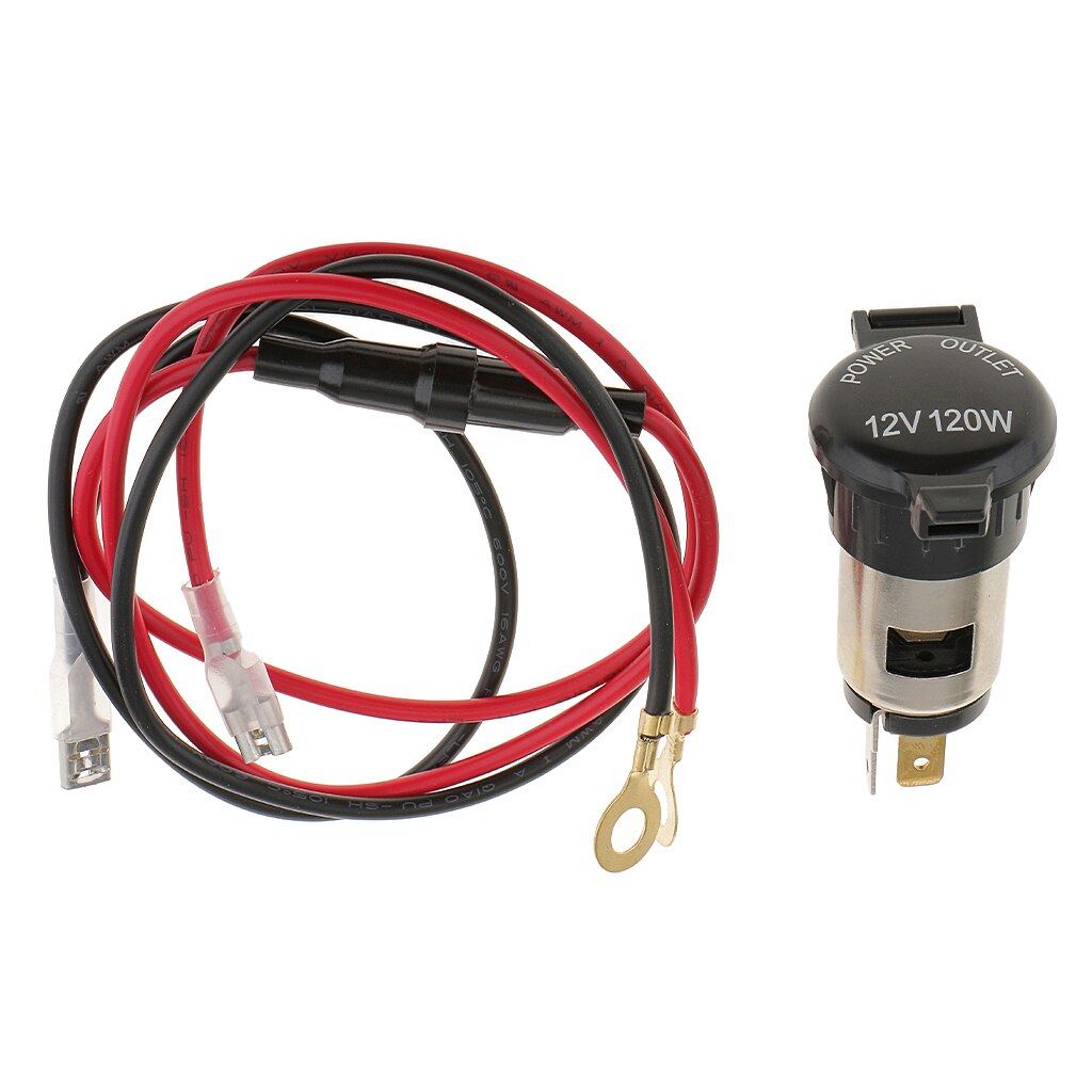 Auto Motorfiets 12V 120W Lichtere Metalen Socket Plug Outlet Adapter