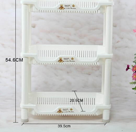 4 Layer PP dish rack kitchen organizer and storage White Hollow Bathroom Shower Sundries rack shelf room ZL304: white 3 layer
