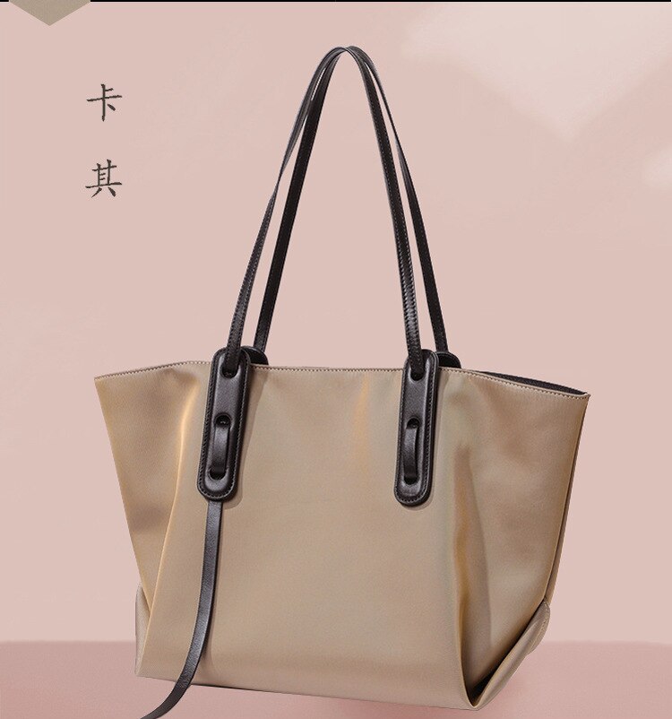 Handtaschen aus oxford-stoff, canvas-handtaschen, geräumige nylon-tragetaschen mit einem schultergurt: Khaki