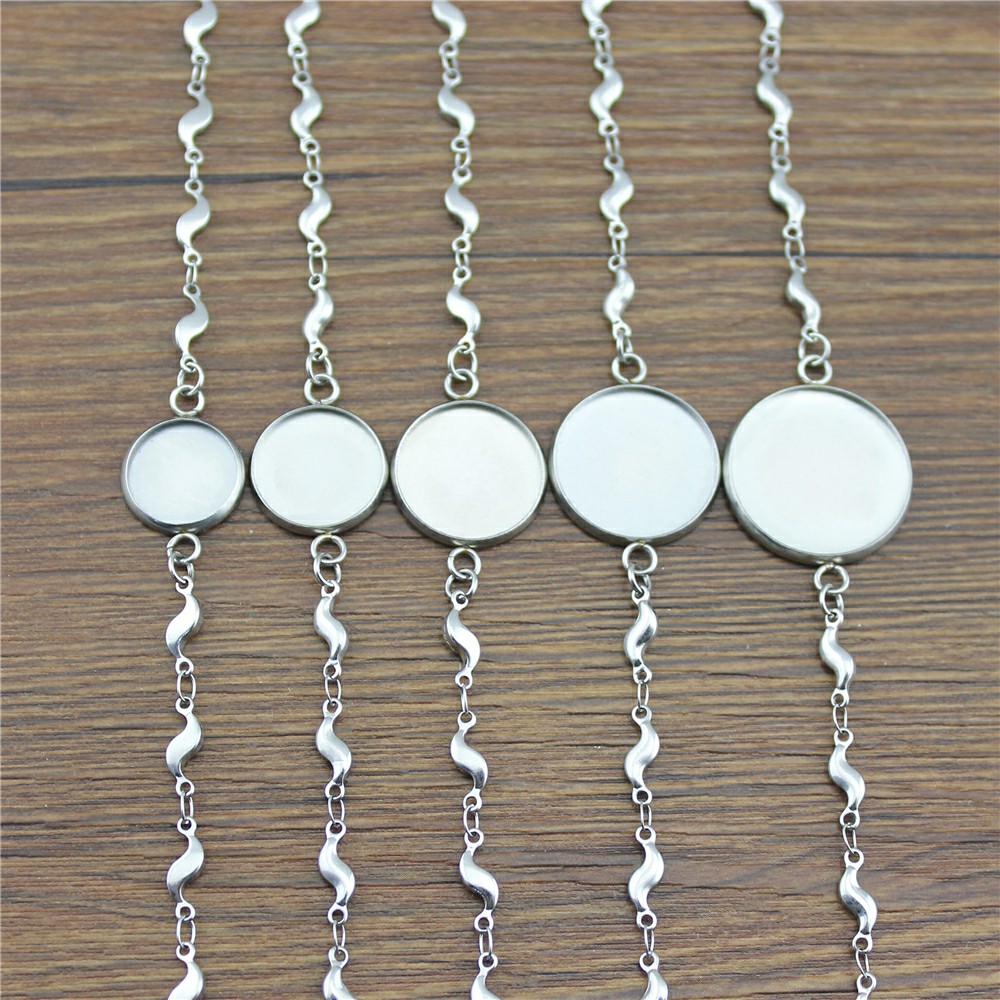 WYSIWYG 2 sztuk 10 style Fit 12/14/16/18/20mm okrągłe szkło Cabochon ze stali nierdzewnej serce/krzyż/wygięty kształt bransoletki i łańcuszki na rękę