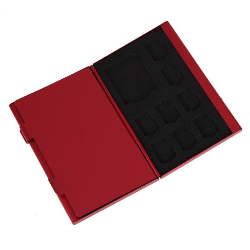 Portable Deck Aluminium Alloy 8Pcs 8pcs TF card(Micro SD card) + 4PCS SD Memory Cards Storage Box Holder