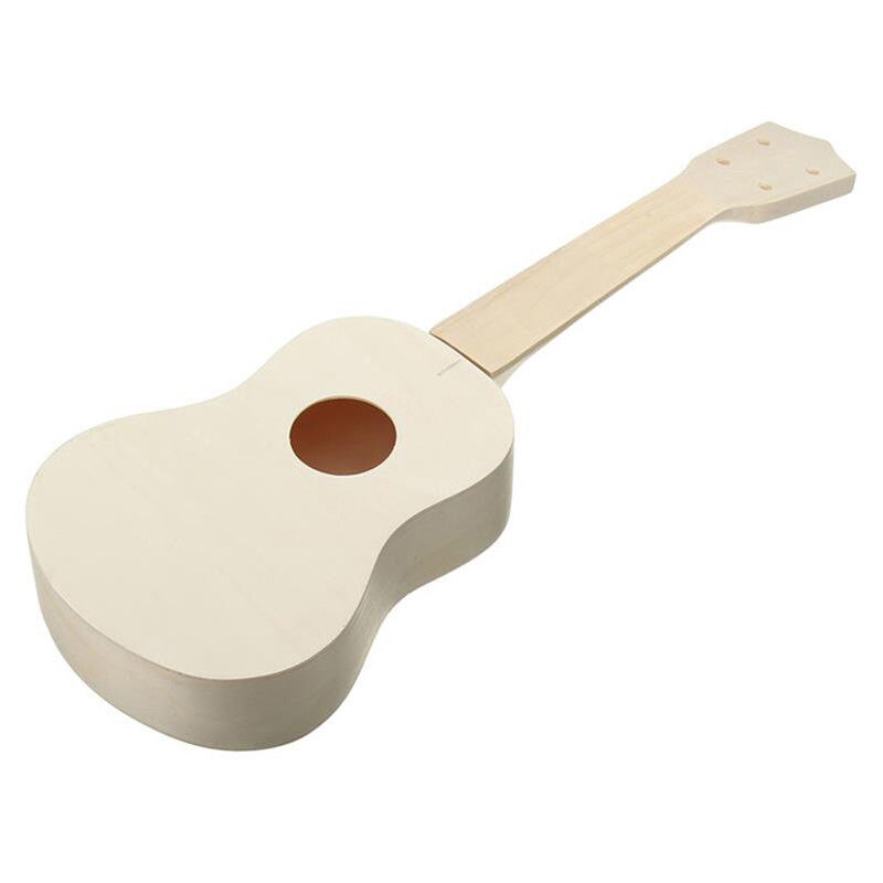 Syr 21 tommer diy træ ukulele sopran hawaiian guitar uke kit musikinstrument diy: Default Title