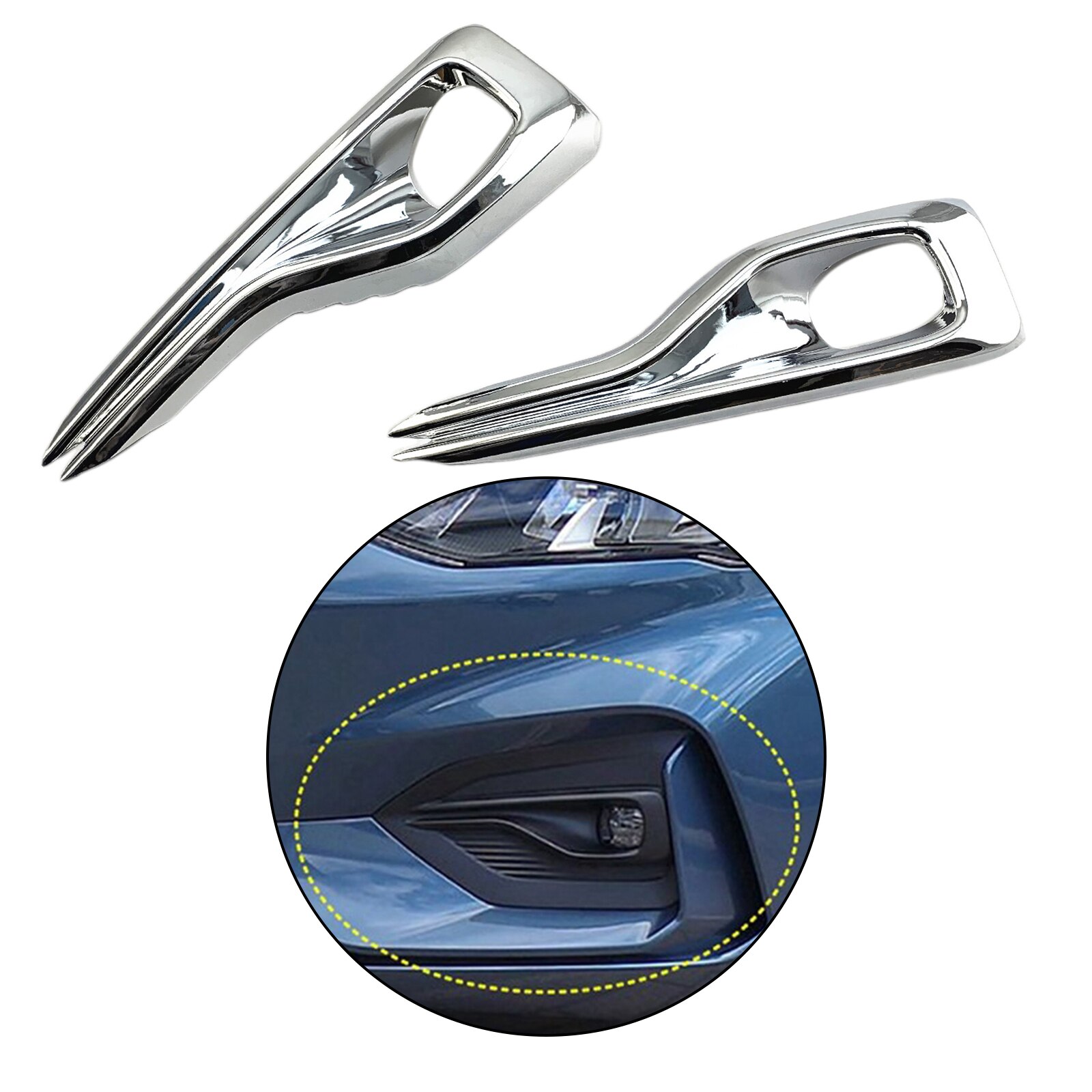 2Pcs Voorkant Foglight Fog Light Lamp Cover Trim Accessoires Voor Ford Focus St-Lijn