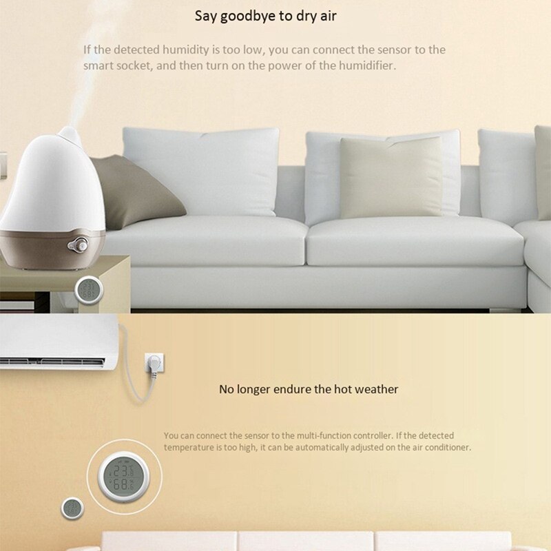 Temperatur Sensor Clever Wifi kabellos Temperatur Sensor Heimat Sicherheit Alarm für Tuya App