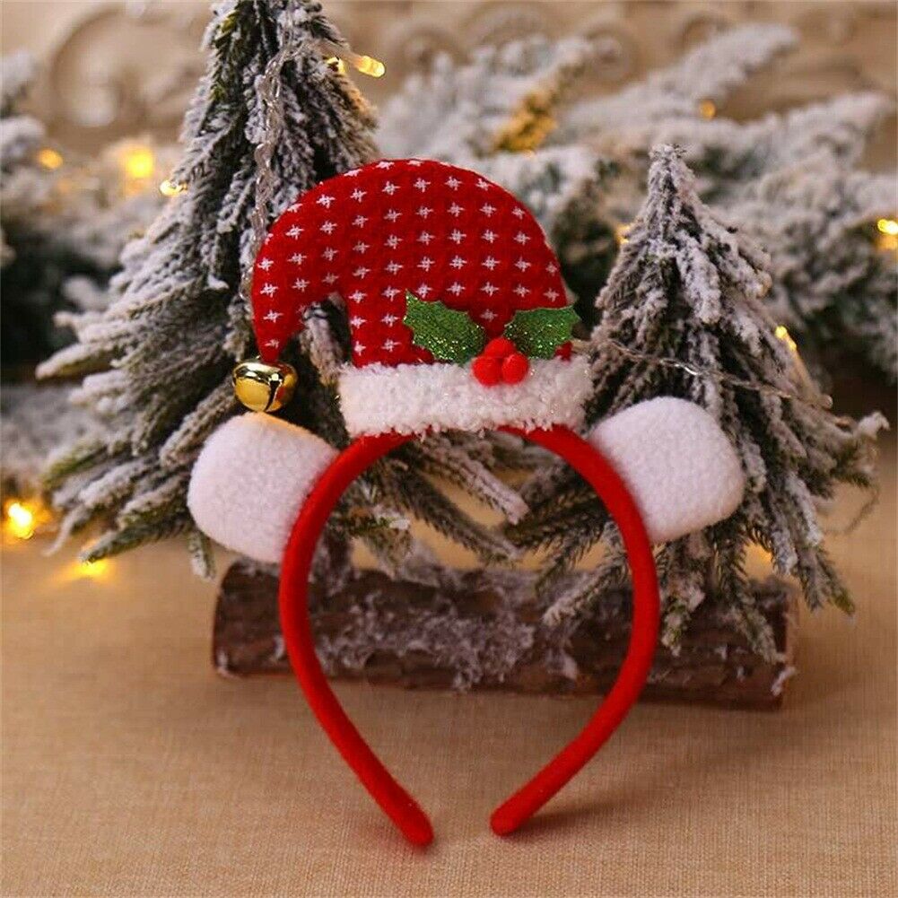 Adult Kids Christmas Xmas Novelty Headband Hat Costume Hair Clip Reindeer Santa Claus Headbands