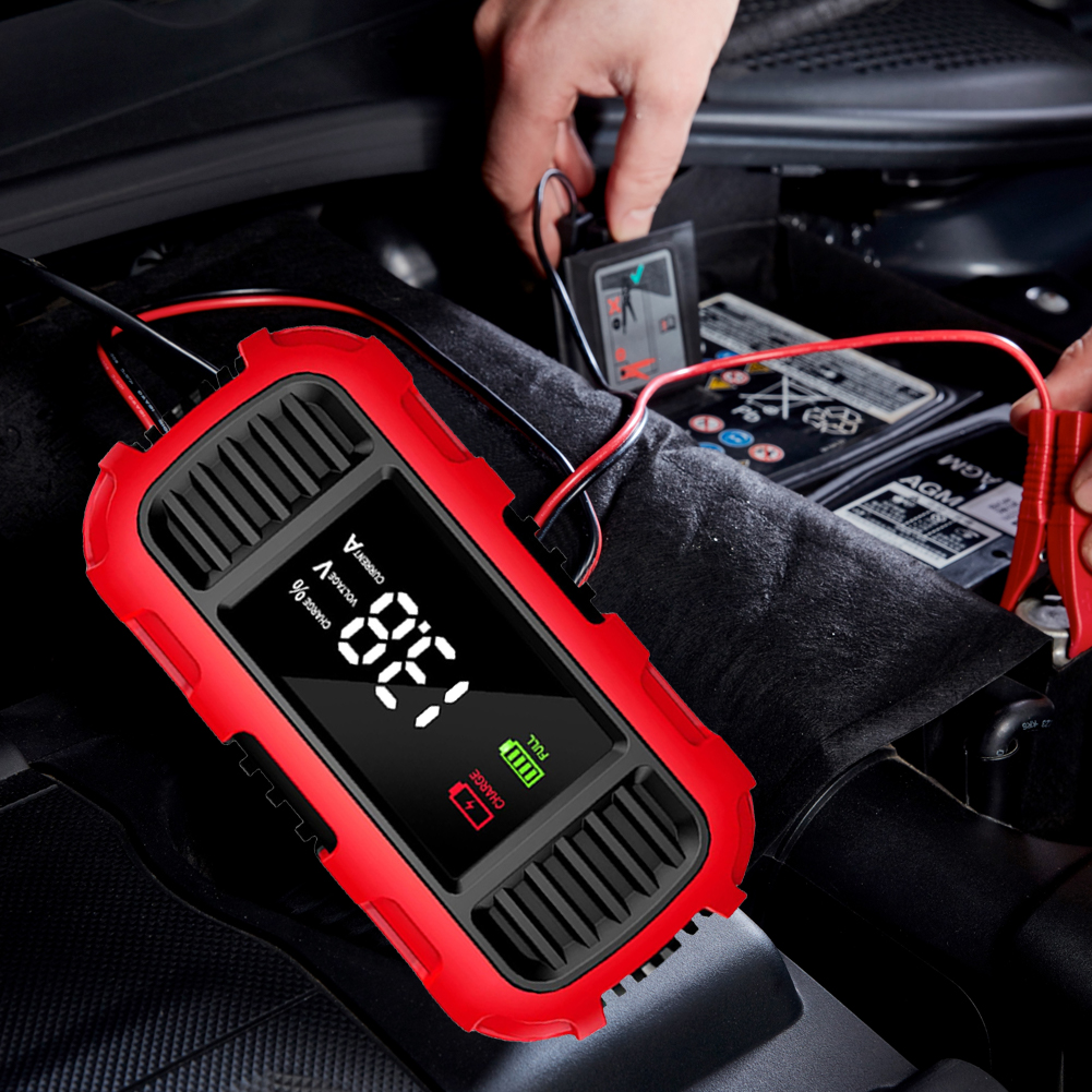 Auto Motorrad Batterie Ladegerät Digital Display 12V 2A Batterie Ladegerät Batterie Erhaltungsladegerät Betreuer für Auto Lkw Batterie