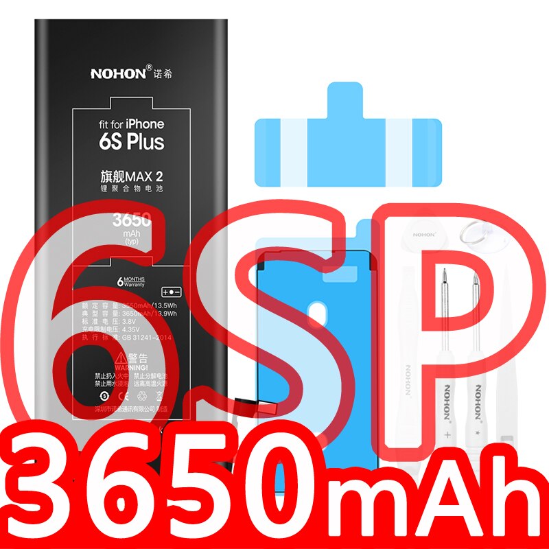 NOHON Batteria Per il iPhone 7 6S 6 Più iPhone7 iPhone6 iPhone6S del Rimontaggio di Alta Capacità Bateria 7 Più 6 Più 6sPlus Strumenti Gratuiti: For 6SPlus 3650mAh