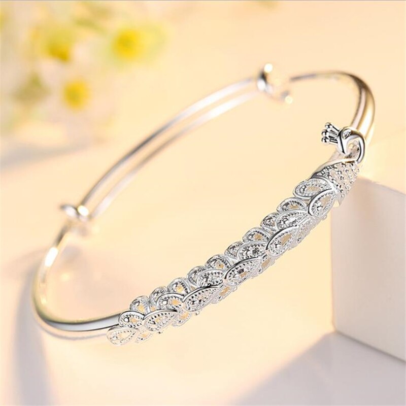 Kofsac Elegante 925 Sterling Zilveren Armband Voor Vrouwen Sieraden Verstelbare Prachtige Pauw Armbanden Lady Anniversary Accessoires