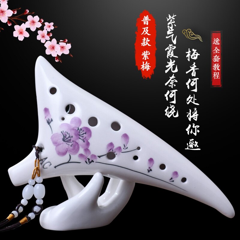Ocarina 12 Gat Beginner Inleiding Songyin Alto C 12 Hole Ac Professionele Zes Tao Xun Spelen 6 Instrumenten: Golden