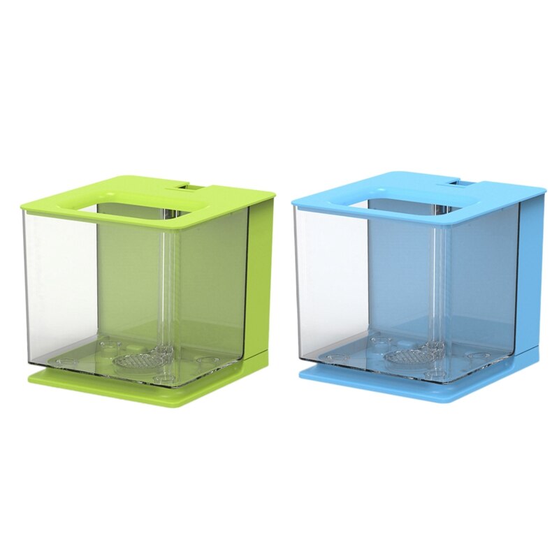 Betta Fish Tank Aquarium Fish Tank Easy to Change the Water Acrylic Plastic Self-Cleaning Small Fish Tank