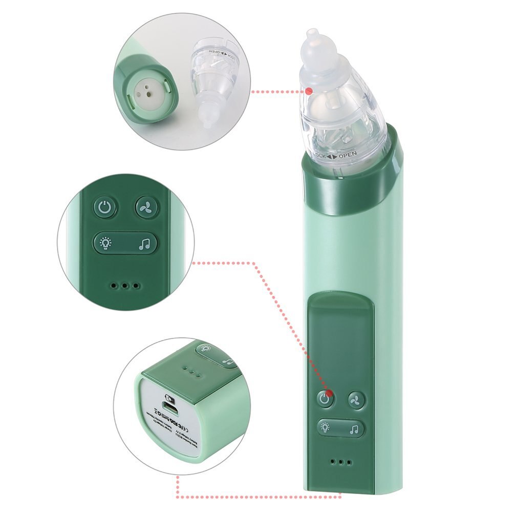 Baby Nasal Aspirator Baby Nose Sucker Snot Sucker For Baby Nose Cleaner Automatic Sucker For Infants With Music Light