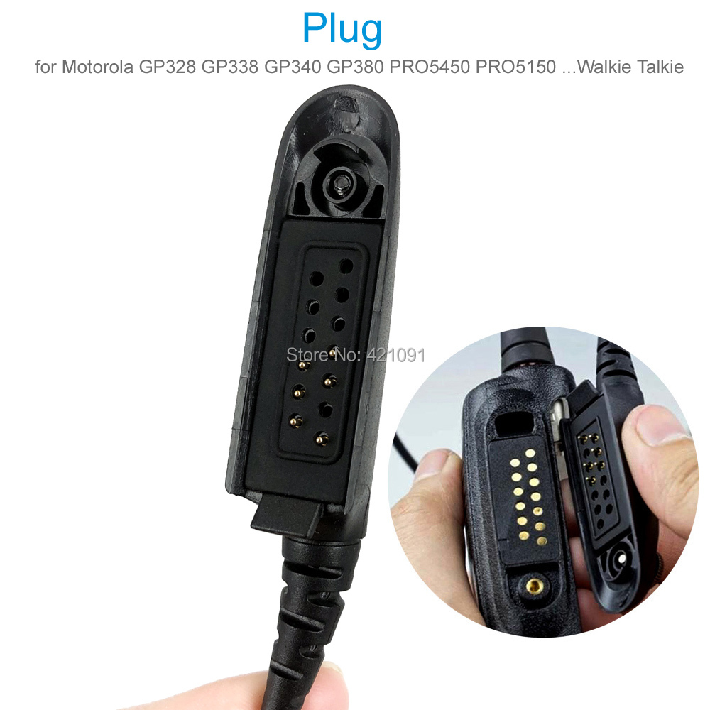 Motorola Air Acoustic Tube Earpiece Headset Mic for Motorola GP328 GP338 GP340 GP380 PRO5450 PRO5150 Walkie Talkie Two Way Radio