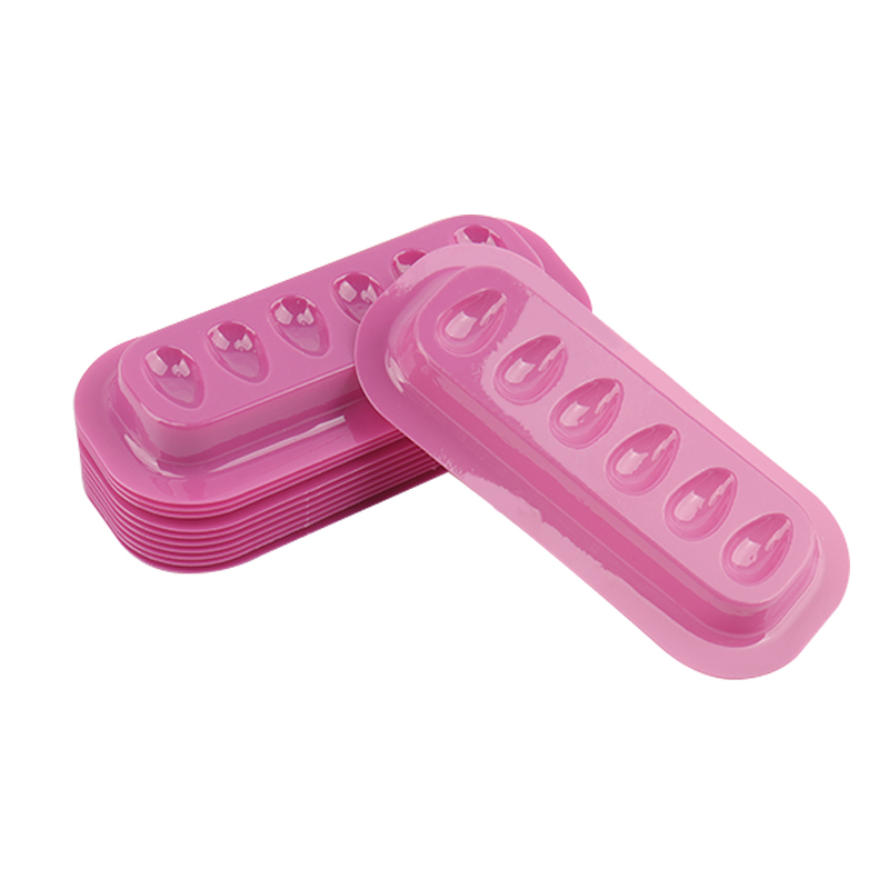 100 pièces porte-colle à cils Palette Extension de cils support adhésif tampons bande en forme de joint en plastique Palette cils artiste accessoires: Argent
