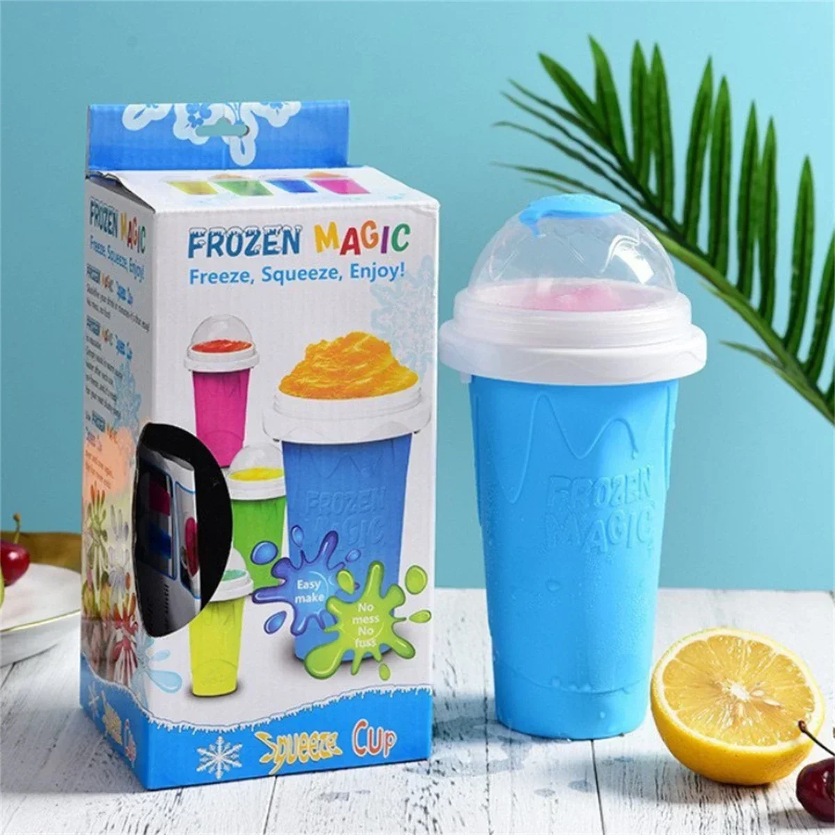 Domowy kubek robić smoothie Szybko mrożjeden lody Butelka na koktajl mleczny Lato DIY Sok mrożony Puchar Zamrożjeden przenośne kubki robić wyciskania Slushie