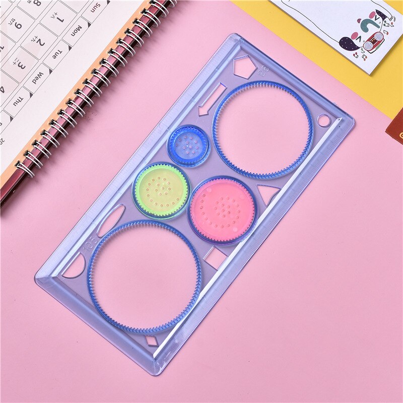 Geometric Ruler For Students Math Drawing Plastic Multifunctional Drawing Ruler Drawing Drafting Tools Learning Painting Tools: Blue