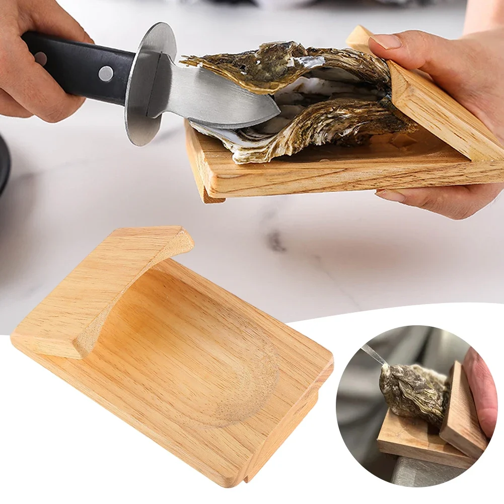 Oester Shucking Tools Roestvrijstalen Sint-Jakobsschelp Shucking Cutter Hout Zeevruchten Opener Tool voor Thuis Keuken Barbecue Camping