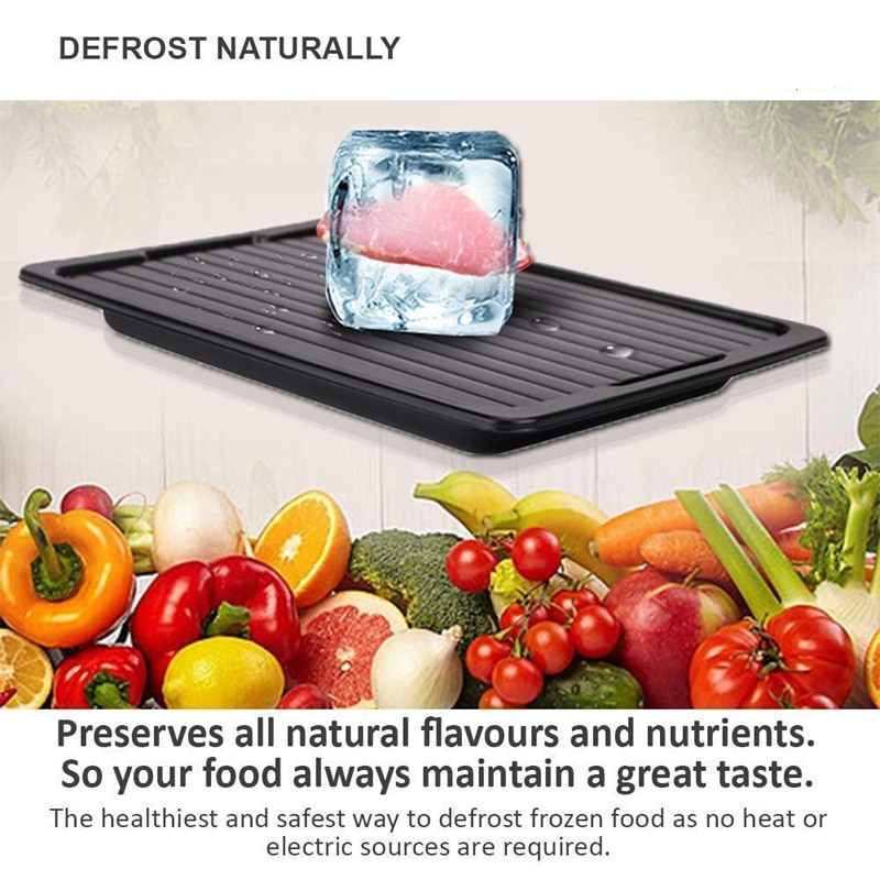 Aluminum Defrost Board Rapid Thawing Tray Without Electricity Chemicals Micro-wave for Thawing freeze Food 34.5 X 24.5 X 3.5Cm