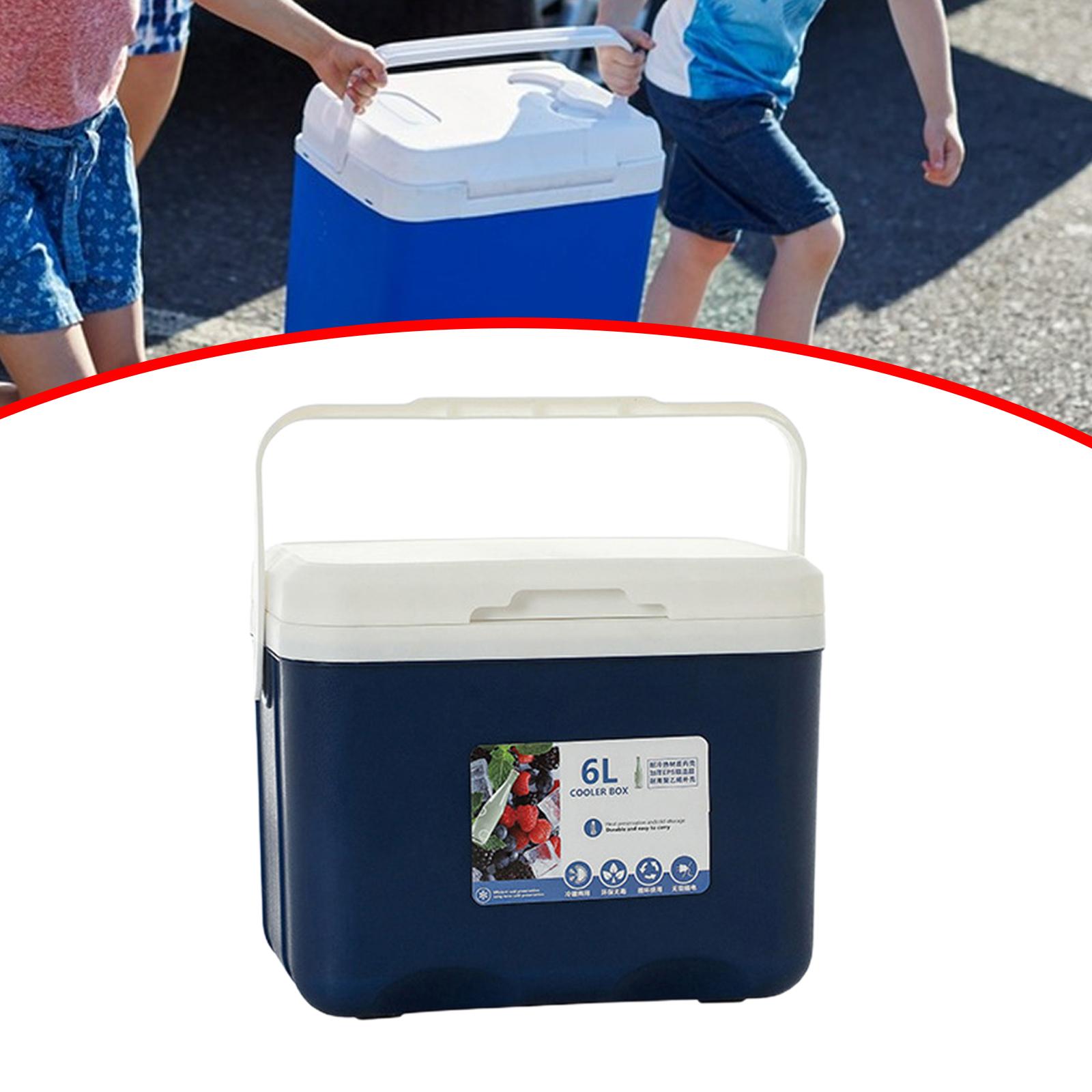 Cofre de hielo portátil de 6L, caja enfriadora con aislamiento Personal, para playa, barco, barbacoa, Camping y comida: Azul