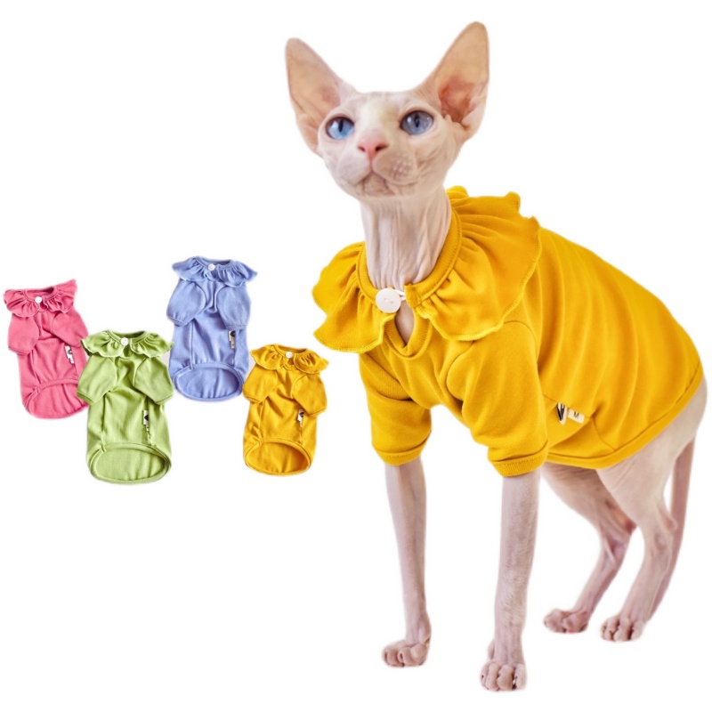 Spring Roll Cat Flower Roll Buckle Collar Sphinx Hairless Cat Clot... – Grandado