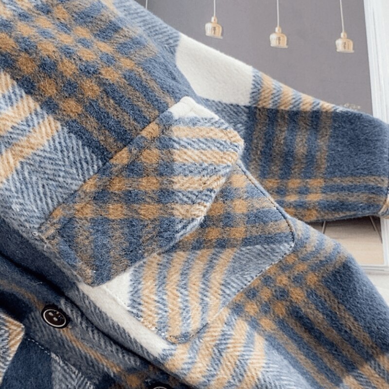 Baby pige dreng plaid skjorte jakke barneskjorte tykt uld løst outfit vinter forår efterår baby fritidstøj 1-8y