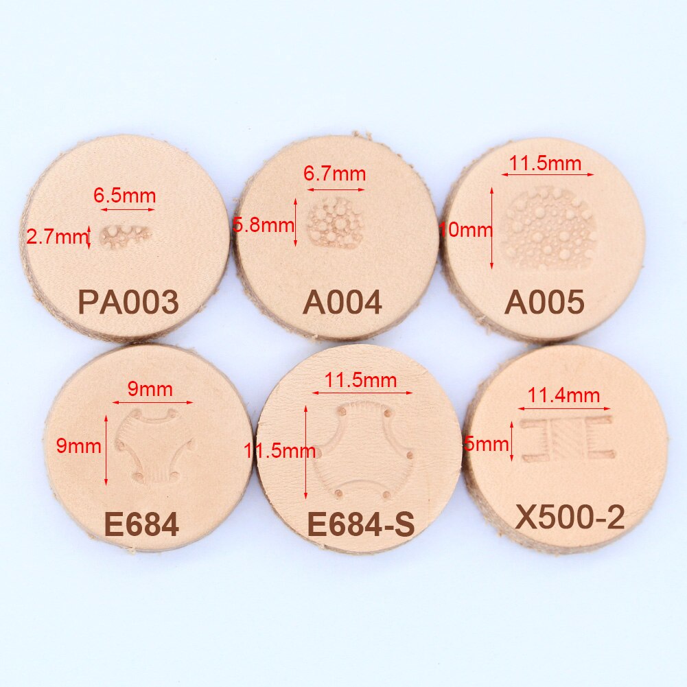 6 Pattern Leather Stamping Tool for Leather Carving Stamps DIY Leathercraft Making Printing Set Leather Craft Decoration Flower