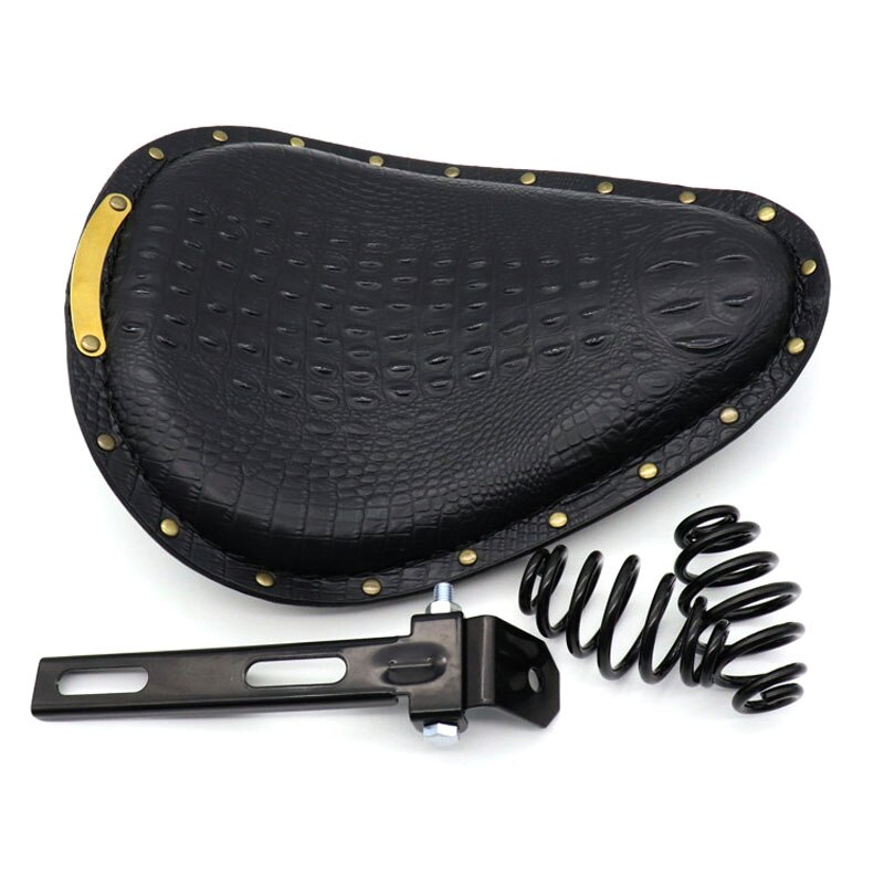 Aangepaste motorfiets pu lederen zadelkussens 3 "veren solo beugelzadel universeel voor harley chopper bobber cafe racer