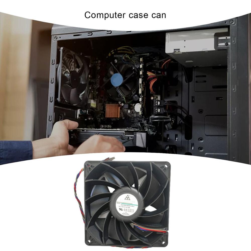 High Speed Metal Cooling Fan 14cm 12v 43.2w Large Air Volume E9 E10 Pwm Cooling Fan Efficient Radiator