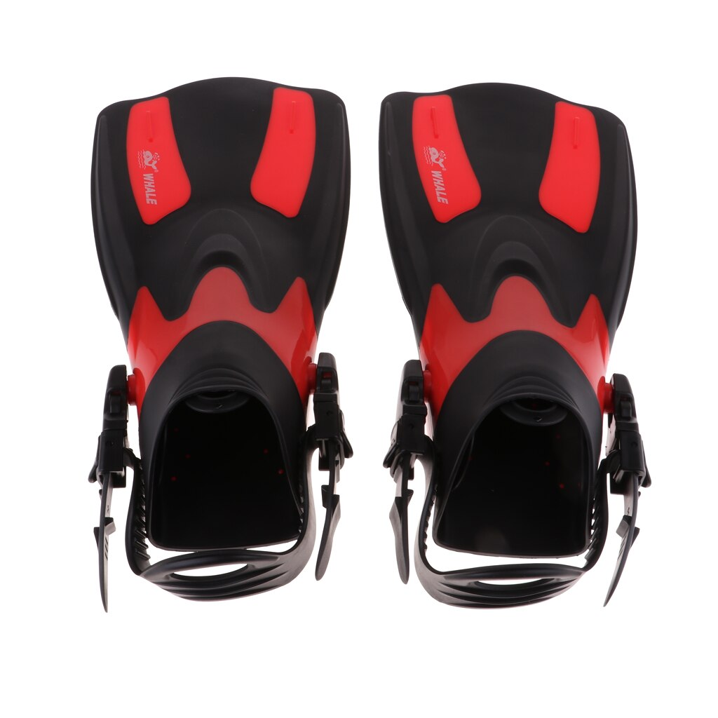Open-Heel Foot Flippers Well-Balanced Diving Fins Flippers for Travelling Scuba Dive Swimming Practice Training: Red