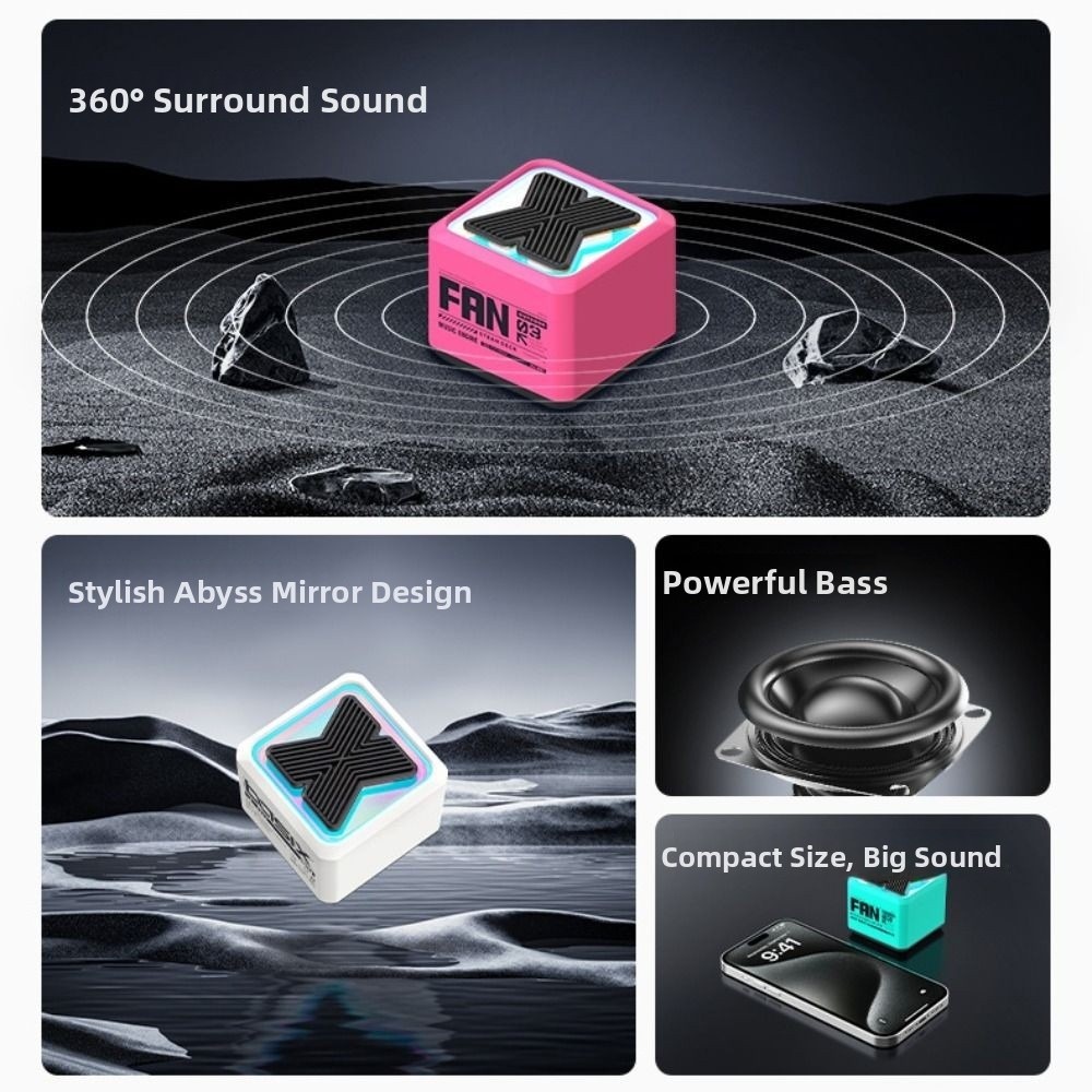 Høy stereolyd mini bluetooth-høyttaler bærbar mini-størrelse trådløs høyttaler trådløs tilkobling surroundlyd