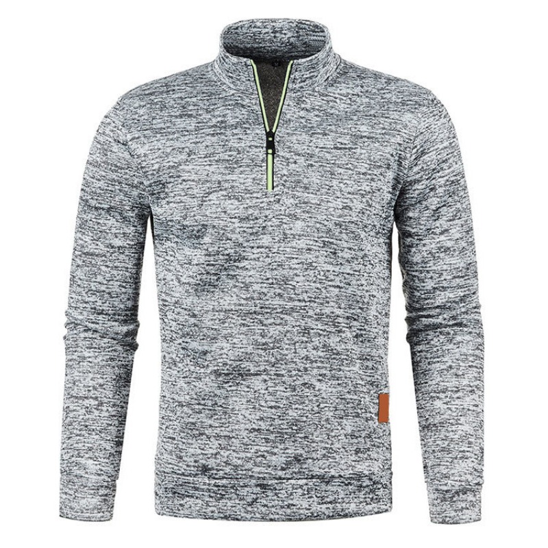 Höst herrtröjor med halv dragkedja långärmad enfärgad tröja med polotröja streetwear vinter varm jacka sportrockar: Xl / Beige