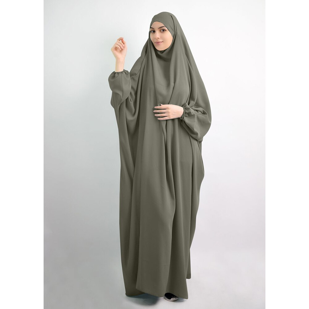 Femmes musulmanes à capuche Hijab robe prière vêtement Jilbab Abaya longue Khimar couverture complète Ramadan robe Abayas vêtements islamiques Niqab: army